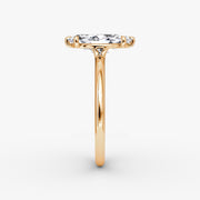 Marquise Cut - Plain Band - Classic Engagement Ring- 14 K Gold